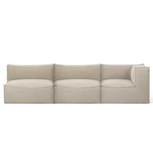 ferm LIVING - Catena Modular 3-Sitzer Sofa mit Armlehne rechts, natur (Rich Linen)