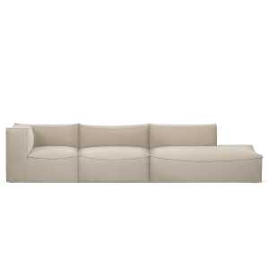 ferm LIVING - Catena Modular, 4-Sitzer Sofa Open End Right, natur (Rich Linen)