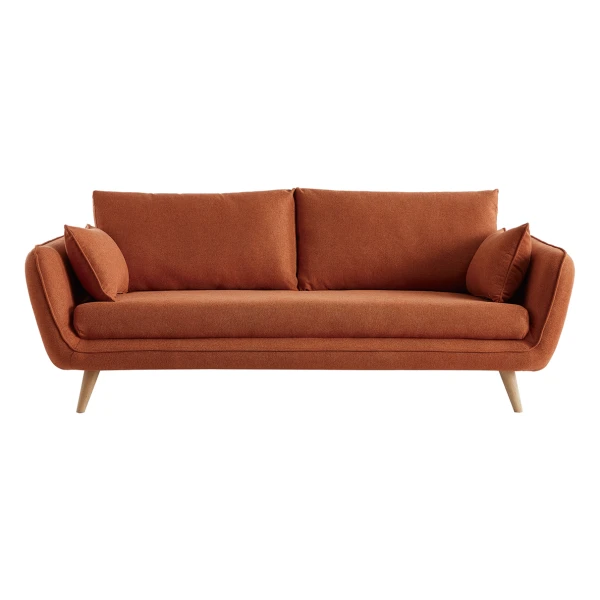 Skandinavisches 3-Sitzer-Sofa orangerot CREEP