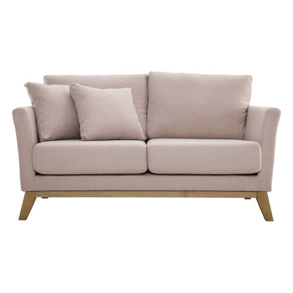 Skandinavisches Sofa 2-Sitzer pastellrosa mit abnehmbarem Bezug OSLO