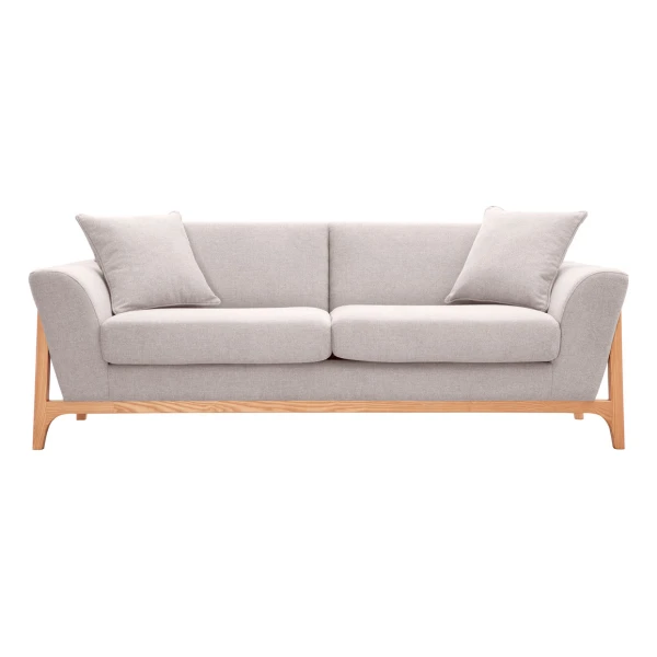 Skandinavisches Sofa 3-Sitzer in Beige und Esche ASAKO