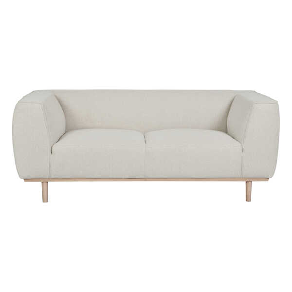 Sofa beiger Stoff und Holz 2-3 Sitzer MORRIS