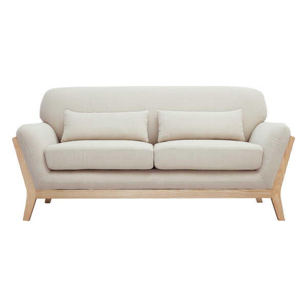 Sofa skandinavisch 2 Plätze beiger Stoff YOKO