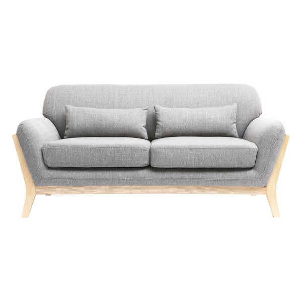 Sofa skandinavisch 2 Plätze Grau Holzbeine YOKO