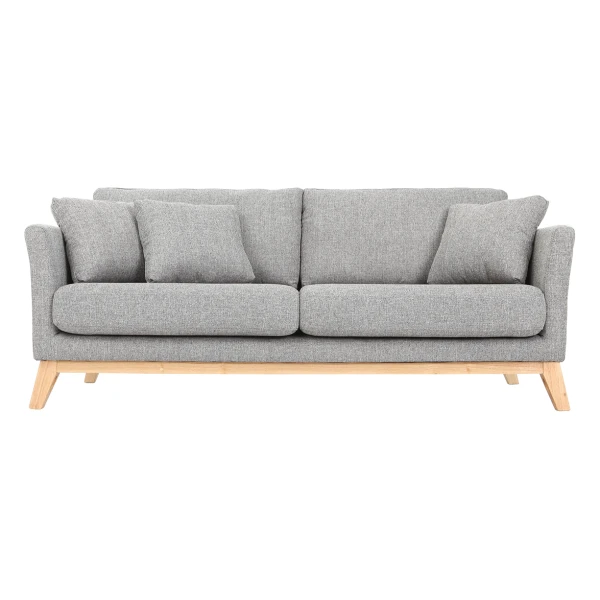 Sofa skandinavisch 3 Plätze Hellgrau Holzbeine OSLO