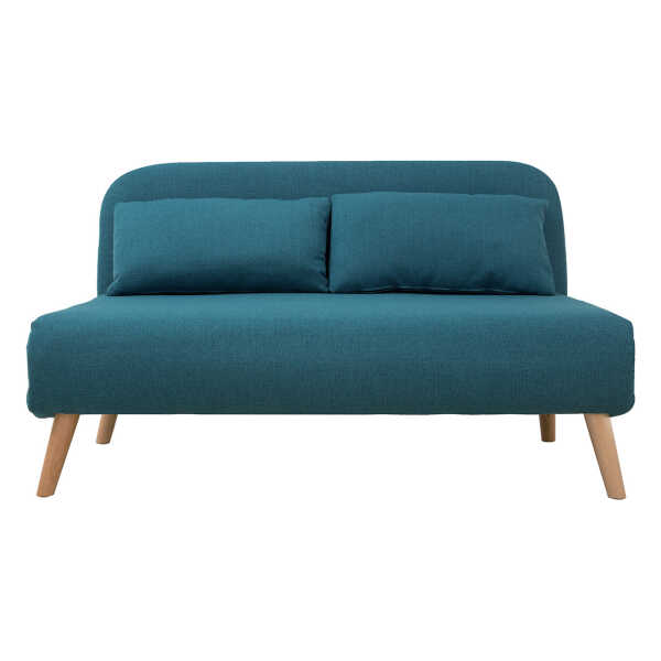 Wandelbare 2-Sitzer-Bank aus enteblauem Stoff AMIKO