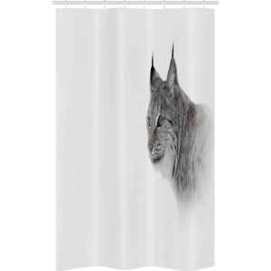 Abakuhaus Duschvorhang Badezimmer Deko Set aus Stoff mit Haken Breite 120 cm, Höhe 180 cm, Jagd Wildes Lynx Norwegen