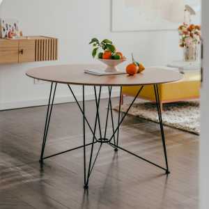 Acapulco Design - The Ring Table, H 74 x Ø 120 cm, Nussbaum Furnier / schwarz