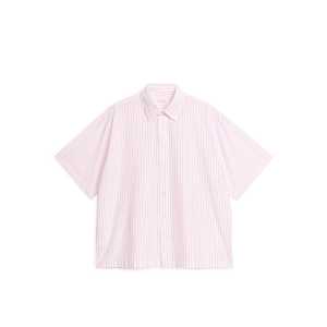Arket Oversized-Hemd aus Popeline Weiß/Rosa, Freizeithemden in Größe 54. Farbe: White/pink