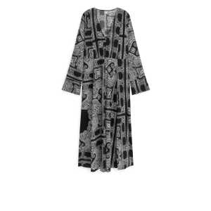 Arket Paisley-Kleid Weiß/Schwarz, Alltagskleider in Größe 40. Farbe: White/black