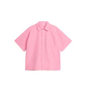 Arket Stückgefärbtes Hemd Rosa, Freizeithemden in Größe 46. Farbe: Pink