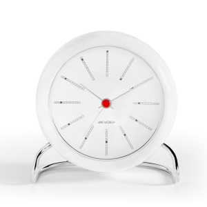 Arne Jacobsen Clocks AJ Bankers Tischuhr Weiß