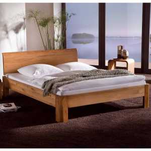 Bett aus Eiche Massivholz geölt und gebürstet