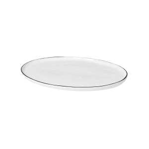 Broste Copenhagen - Salt Servierplatte oval, 30 x 20 cm, weiß / schwarz