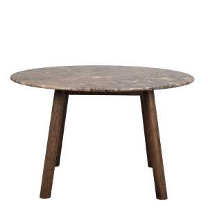 Esszimmer Tisch aus Eiche Massivholz Marmorplatte in Braun