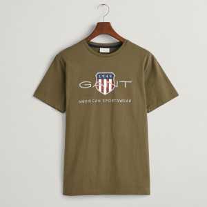GANT Men's Reg Archive Shield T-Shirt - Juniper Green - S