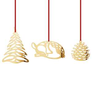 Georg Jensen - Large Christmas Ornament, gold (3er-Set)