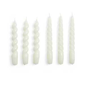 HAY Candle Small Twist/Spiral Kerze mix 6er Pack Off-white