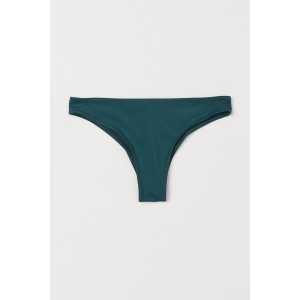 H&M Bikinihose Brazilian Dunkelgrün, Bikini-Unterteil in Größe 50. Farbe: Dark green
