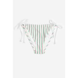 H&M Tie-Tanga Bikinihose Weiß/Gestreift, Bikini-Unterteil in Größe 50. Farbe: White/striped