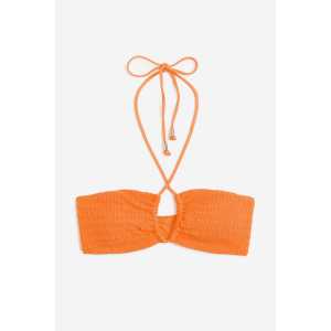 H&M Wattiertes Bandeau-Bikinitop Orange, Bikini-Oberteil in Größe 32
