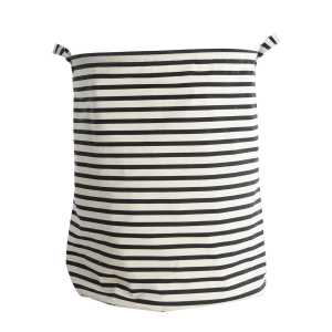 House Doctor - Wäschekorb Stripes, Ø 40 x H 50 cm, schwarz / weiß