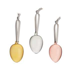 Iittala - Ostereier aus Glas, grau / gelb / rosa (3er-Set)