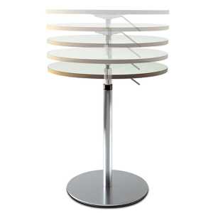 Lapalma - Brio Tisch, Höhe: 73-100 cm, 60x60 cm, weiß laminiert