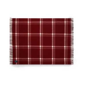 Lexington Checked Recycled Wool Wolldecke 130 x 170cm Red-white