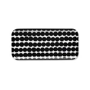 Marimekko - Räsymatto Tablett, 15 x 32 cm, schwarz / weiß