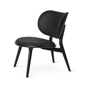 Mater The Lounge Chair Loungesessel Leder Black, Holzstativ aus Buche schwarz gebeizt