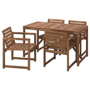 NÄMMARÖ Tisch+4 Armlehnstühle/außen