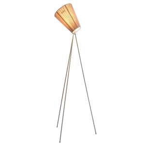 Northern Lighting Oslo Wood Stehlampe Metallischer Fuß & Beiger Schirm