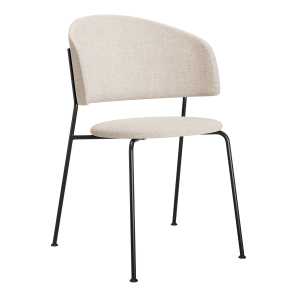 OUT Objekte unserer Tage - Wagner Dining Chair, schwarz / Mainline Flax (MLF20 beige)