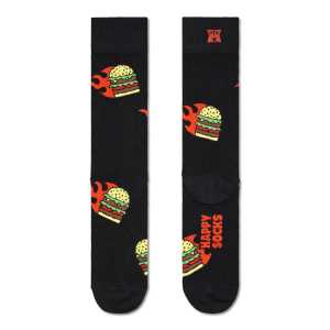 Schwarze Flaming Burger Crew Socken