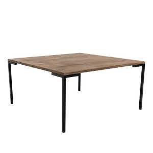 Sofa Tisch aus Eiche Massivholz und Metall Skandi Design