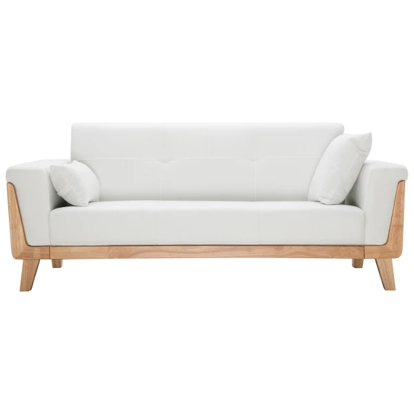 Design-Sofa 3 Plätze Altweiß Holzbeine FJORD