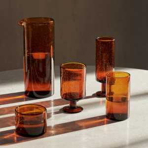 ferm LIVING - Oli Weinglas, recycelt amber