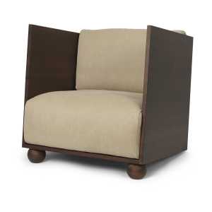 ferm LIVING Rum Loungesessel rich linen Dark stained-natural