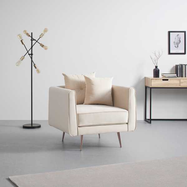 Sessel beige, 'Luis', Samt