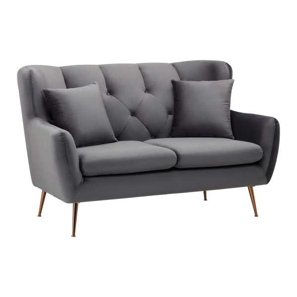 Sofa grau, 'Linus', Samt