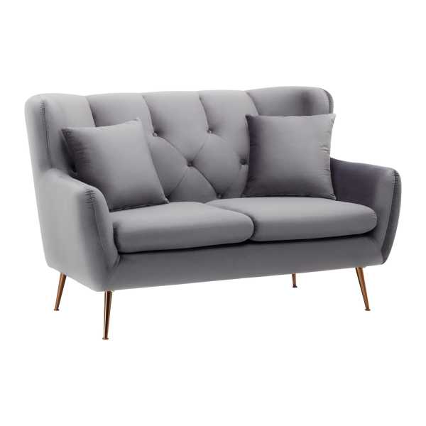 Sofa hellgrau, 'Linus', Samt