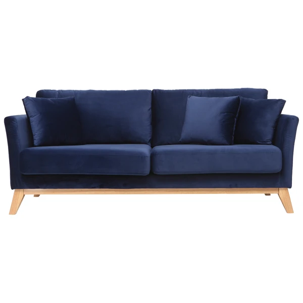 Sofa skandinavisch 3 Plätze Hellgrau Holzbeine OSLO