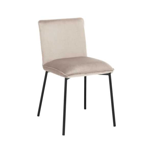 Stuhl 'Darla', Velourbezug, beige, Gepolstert