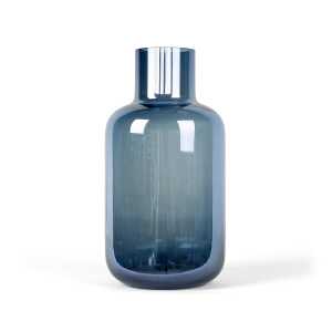 yunic - Glas Vase Ø 13 x H 25 cm, blau