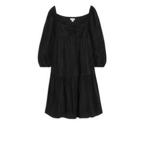 Arket Kleid aus Leinenmischung Schwarz, Alltagskleider in Größe 38. Farbe: Black
