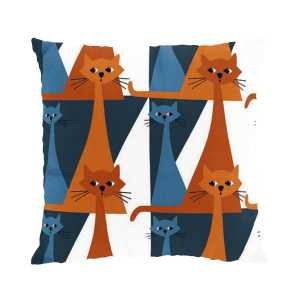 Arvidssons Textil Kitty Kissenbezug 47 x 47cm Blau-orange