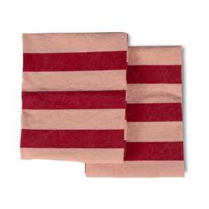 Byon Leya stripe Geschirrtuch 50x70cm 2er Pack Rot -rosa
