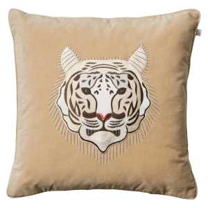 Chhatwal & Jonsson Embroidered Tiger Kissenbezug 50 x 50cm Beige