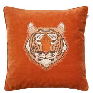 Chhatwal & Jonsson Embroidered Tiger Kissenbezug 50 x 50cm Orange